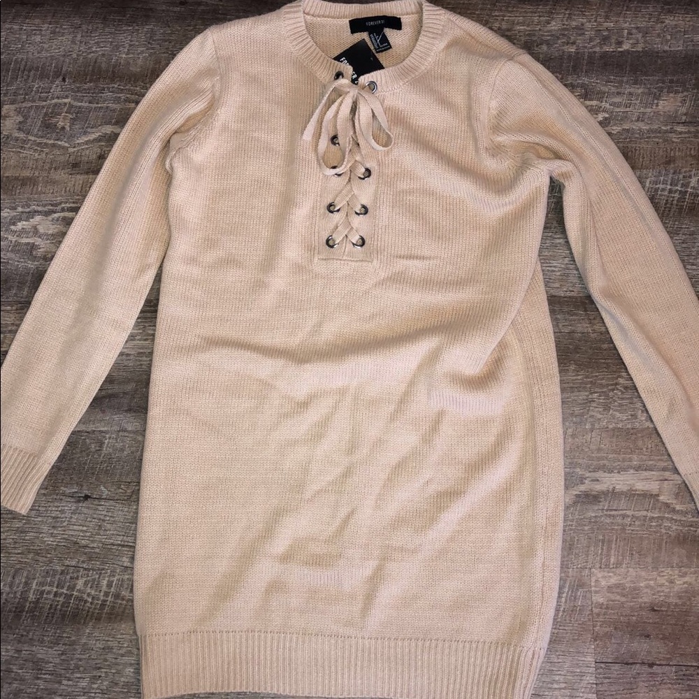 Tan sweater dress
